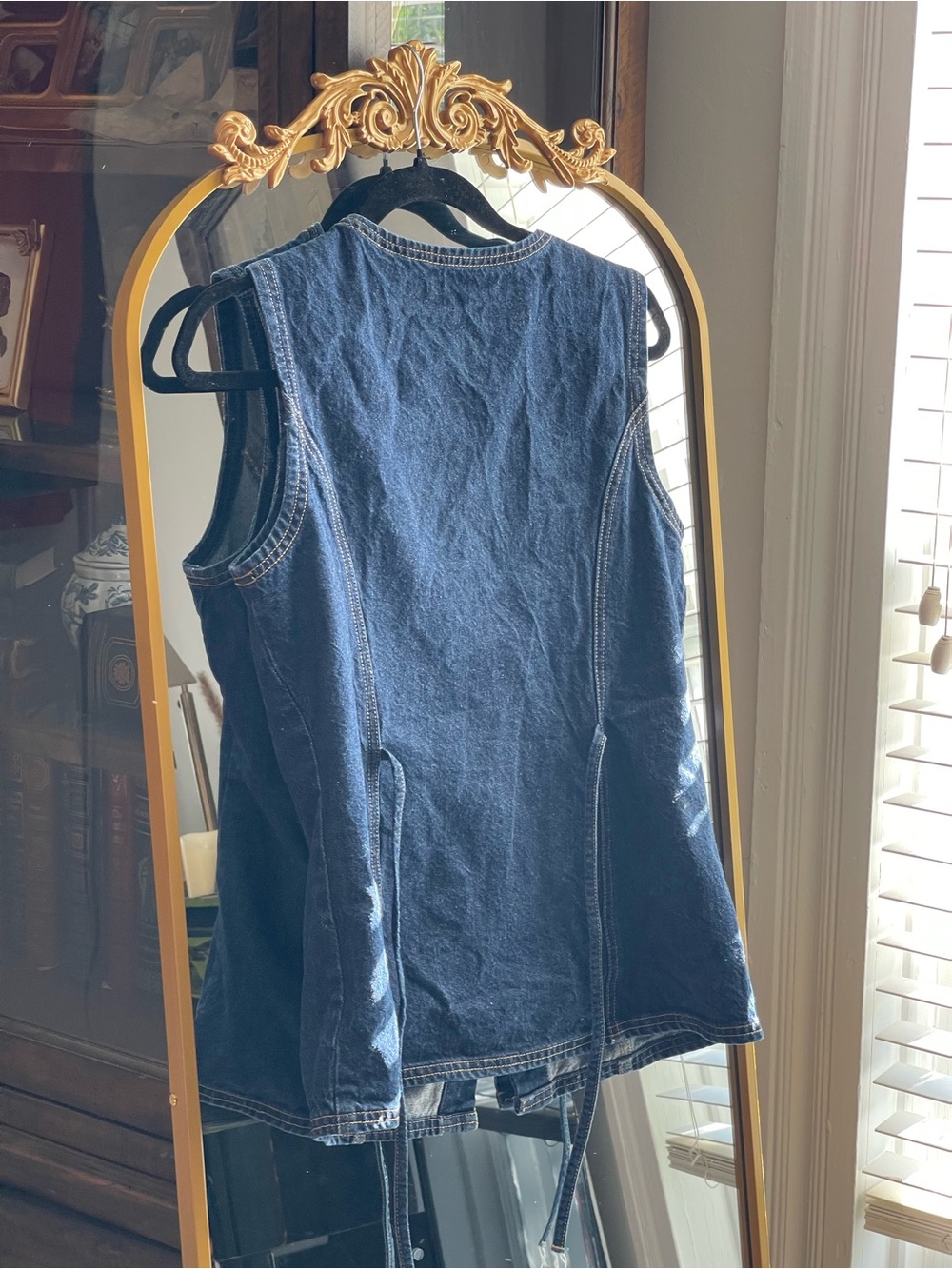 Abercrombie & Fitch Dark Blue Tie-Back Denim Vest - Picture 7 of 7